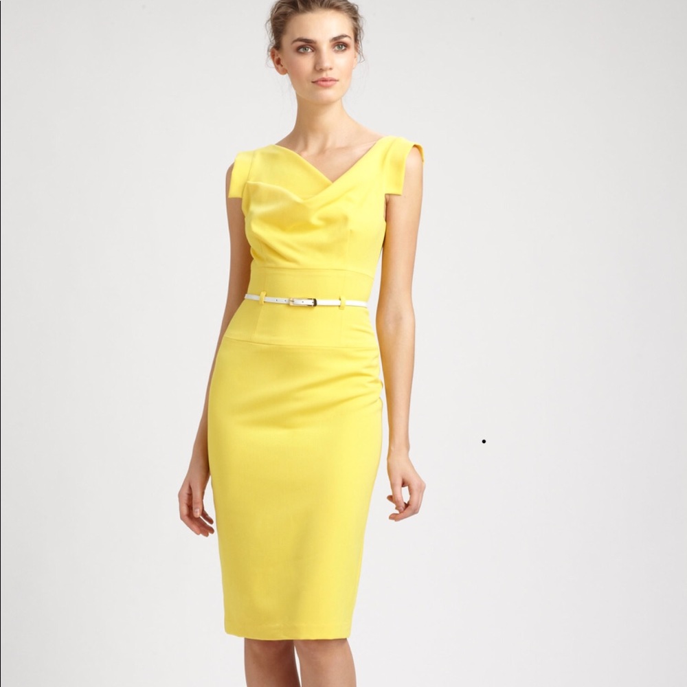 Black Halo Yellow Jackie Dress